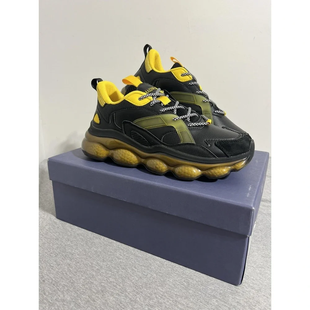 Mazino Shoes Mens Size 8 Black Yellow Eclipse Chunky‎ Dad Sneakers Eclipse-000